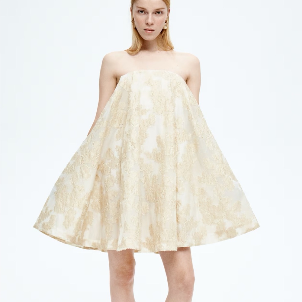 H&M Cream Strapless Dress
